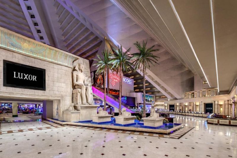 The hotel lobby