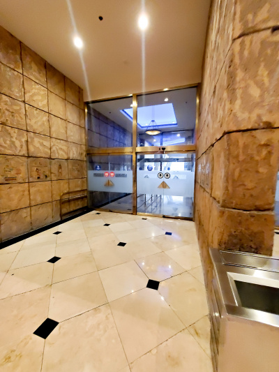 The hotel entrance