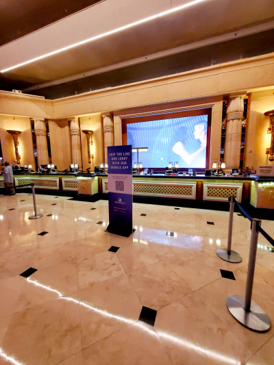 The reception desks