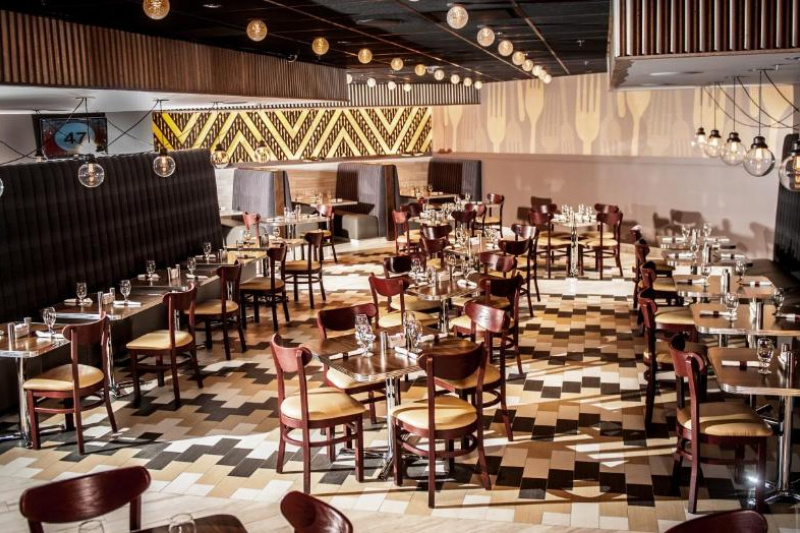 The D Grill restaurant has movable furniture, step-free access and space to move around.
