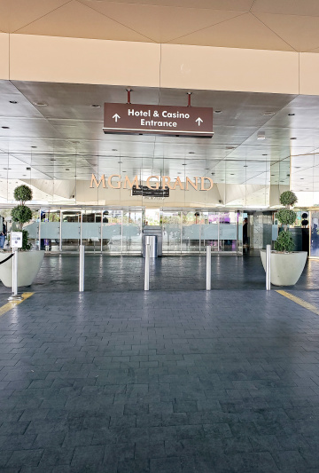 There is step-free entrance to the hotel with several glass doors.