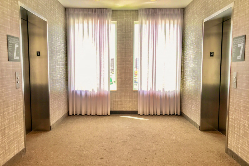 The two hotel lifts are accessible with standard height buttons.