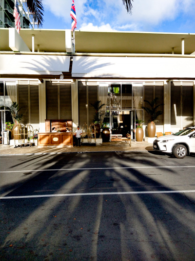 There are 2 small steps with a handrail providing access from the sidewalk to the hotel through 2 glass doors. There is an information desk, porter and luggage trolleys outside the hotel.