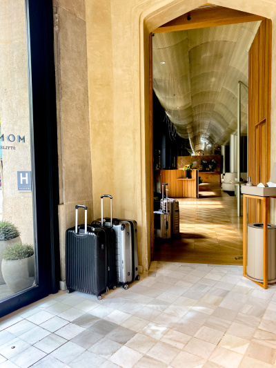 There is a narrow doorway leading to the reception area.
