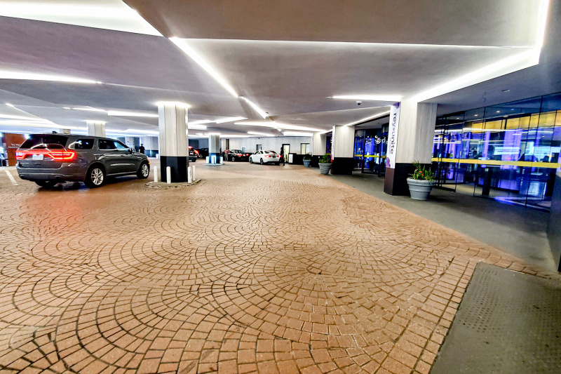 There is step-free access to the hotel from the underground car park through a long set of glass doors.