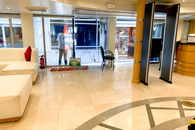 The lobby of the boat