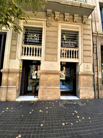 Access to the hostel is from the sidewalk, which is on a slight slope.