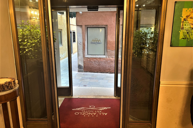 Access to the hotel is through 2 sets of automatic doors.