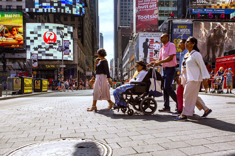 Wheeling trough Times Square