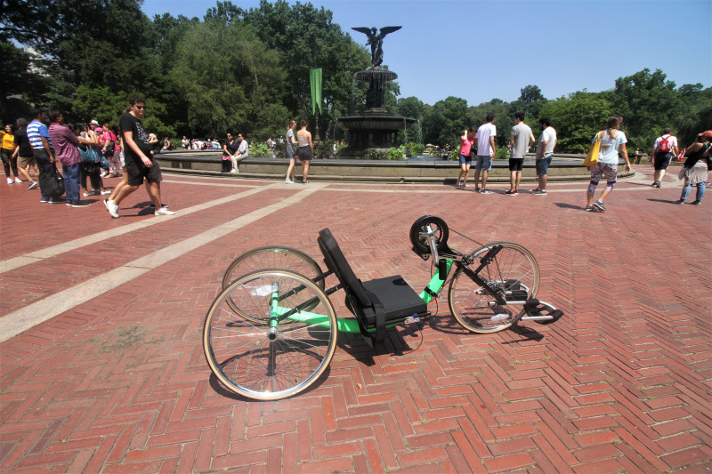 The accessible handbike at the Bethesda Terrace and Fountain