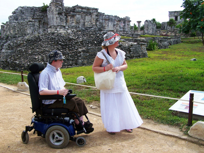 A wheelchair user explores Tulum