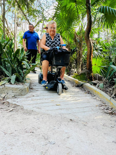 A wheelchair user explores Tulum