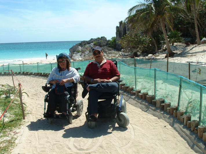 Two wheelchair user explore Tulum