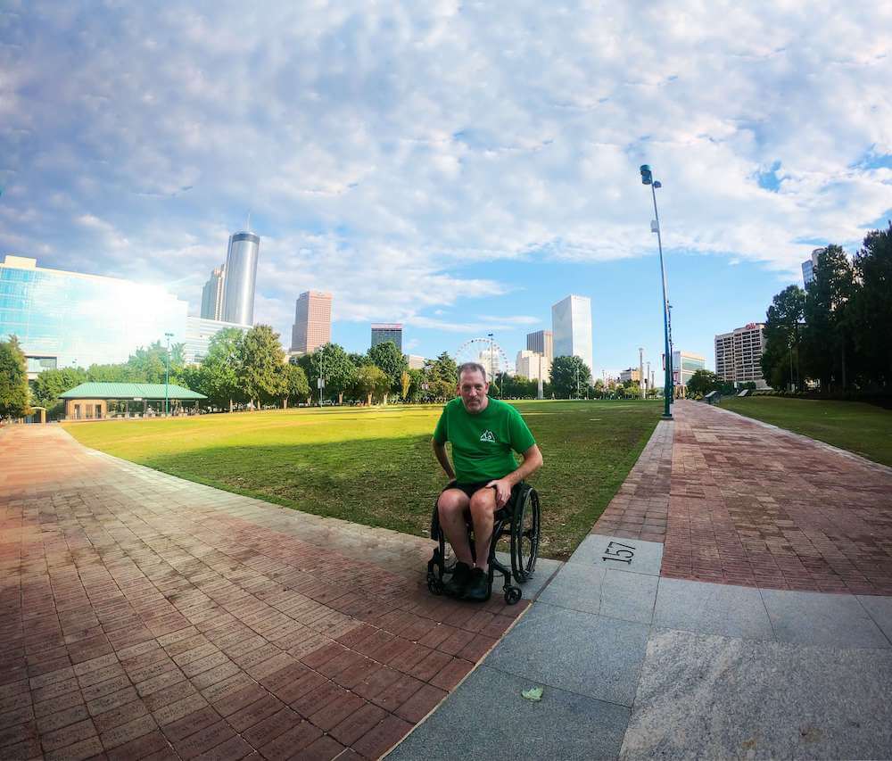Wheelchair in park